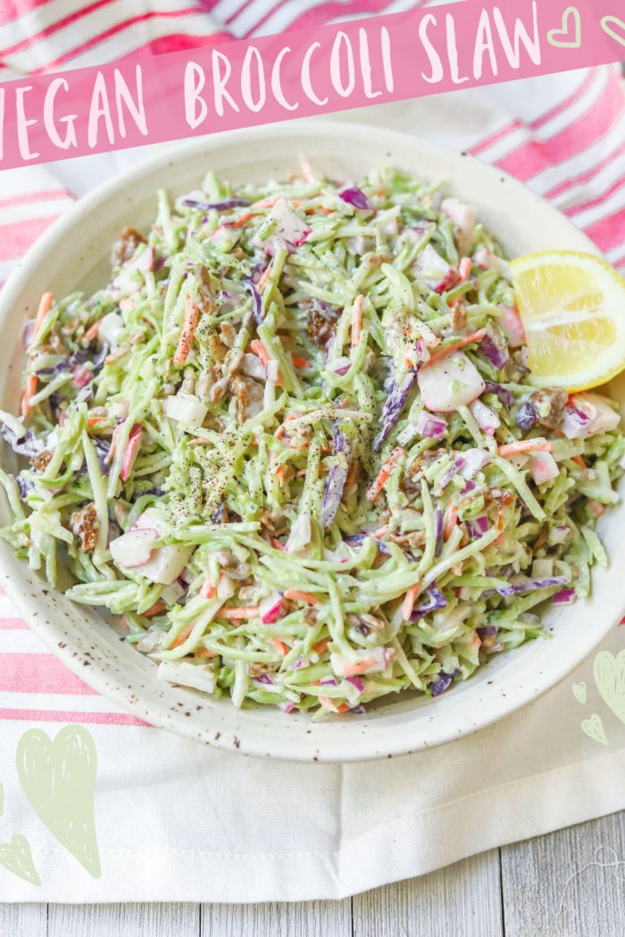 The Best Tahini & Fig Vegan Broccoli Slaw Salad🥦