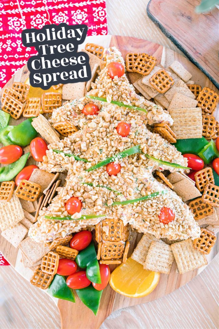 Holiday Tree Cheese Spread | Perfect Christmas Party Recipe!