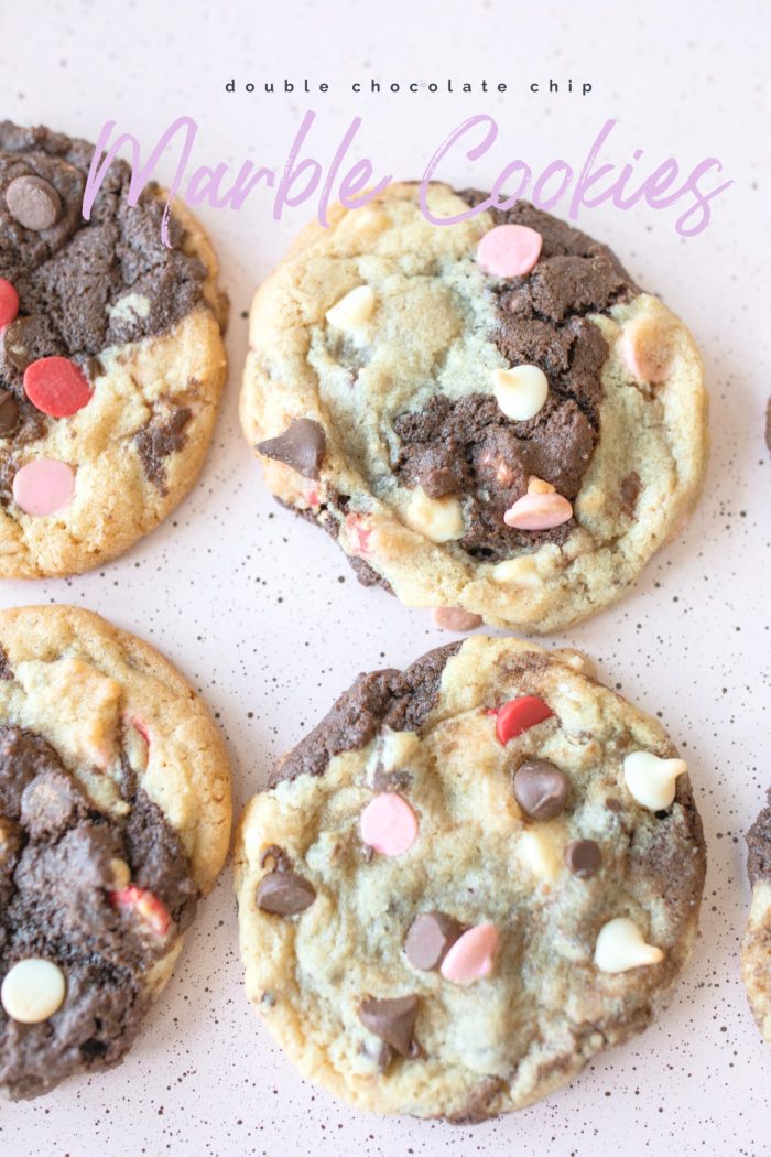 Double Chocolate Chip Marble Cookies | A Delicious Swirl!