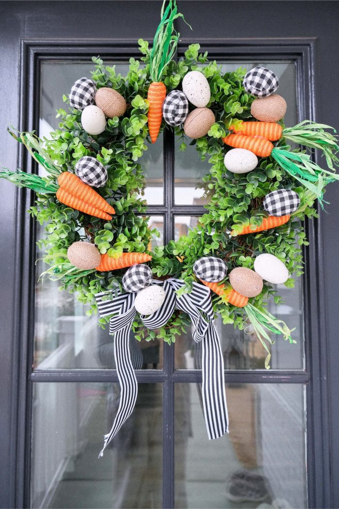 Spring Front Door Decor | Easy DIY Carrot Wreath for Easter