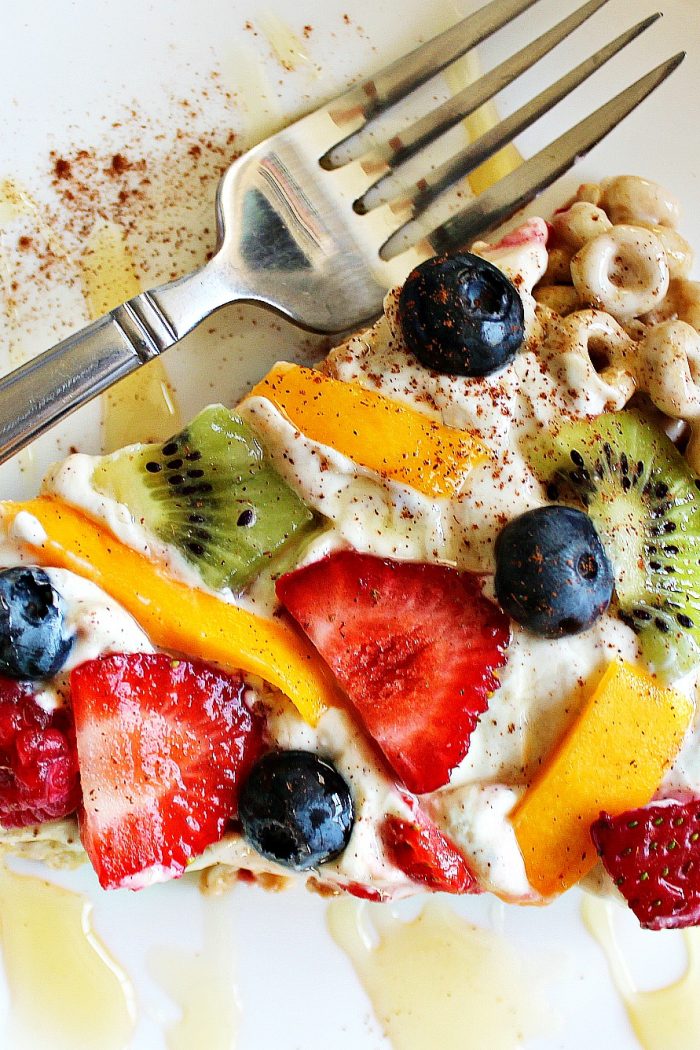 Honey Nut Cheerios Breakfast Fruit Pizza